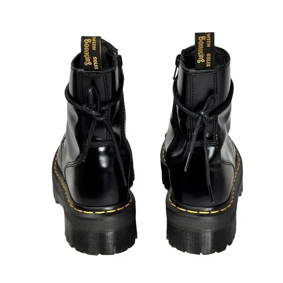 Dr. Martens Jadon Lace-Up Boots Sz 7 Black Leather Platform Airwair Goth Grunge - Picture 10 of 16